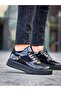 Zrk-X8 High Quality Thick Sole Black Patent Leather Casual Men's Sneaker - 3