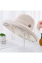 Summer mesh cap wide brim UV adjustable chin strap beach. - 2