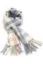 Women's plaid scarf blue 200x60cm warm tassel winter shawl. - 5