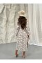 Floral Jacquard Buttoned Belted Shirt Dress 9116 - Plum - 8