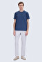 Navy Blue Regular Fit Crew Neck T-Shirt - 2