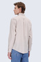 Mink Comfort Fit Buttoned Collar 100% Cotton Long Sleeve Linen Shirt - 5