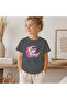 Children's Kitty Moon Patterned Printed T-Shirt 100% Cotton Single Jersey Fabric - Anthracite - 2