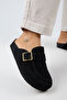 Arya Women's Leather Laceless Black Sabo Slippers - 3