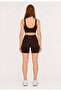 U Neck Bustier and Push up Shorts Sport Leggings Set - Brown / 1920-1950 - 3