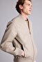 Waterproof Slim Fit College Collar Ribbed Zippered Faux Leather Bomber Coat Y5367Az26Au - 5