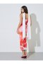 Multi-Color Graphic Print Bodycon Maxi Dress with Scarf - 4