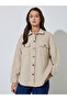 Beige Front Button Collared Shirt - 3