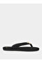 Black Flat Flip-Flops with Gold Tone Metallic Detail
