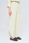 Women's Comfortable Cut Solid Color Trousers with Side Slits - 2