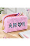 Plush Pen Holder and Makeup Bag Zippered Multi-Purpose Organizer Bag Pink - 3