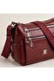Multi-Compartment Patterned Women's Shoulder Bag - Stylish and Convenient Daily Bag