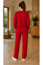 Women's Heart Detailed Letter a Printed Tracksuit Set / Round Neck Sweatshirt and Sweatpants 2-Piece Set - 2