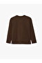 Cotton Long Sleeve Crew Neck Basic Oversize T-Shirt - 2