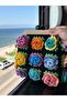 Large Size Bag with Knitted Rose Motif - 2