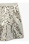 Sequined Mini Skirt with Elastic Waist - 7
