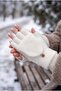 Women's Angora Knitwear Capped Cut-Out Gloves