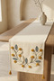 Wreath Punch Embroidered Floral Patterned Decorative Tassel Table Runner 40X130 cm - 3
