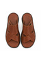 Genuine Leather Men's Tan Slippers (Cb566)