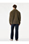 Regular Fit Zippered Pocketed High Collar Long Sleeve Plush Jacket - 4