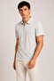 Ultra Soft Textured Short Sleeve Zippered Polo Collar T-Shirt - 2