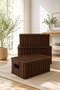 3-Piece Rattan Covered Rectangular Organizer Set for Bathroom, Living Room, Children's Room, Multi-Purpose Basket Set - 2