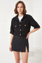 Women's Short Sleeve Black Jacket - 2