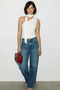 Women's White Blouse with Halter Neck and One-Shoulder Drawstring Detail - 3