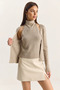 Women's Halter Neck Mink Cardigan with Internal Blouse Detail - 6