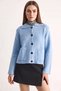 Women's Baby Blue Cardigan with Pockets - 4