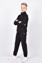 Boy's Stand Collar Zippered Waist Tie Elastic Cuffed Tracksuit Set - 3