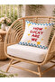 How Lucky Are We Written Decorative Throw Pillow Cover Blue Checkered Summer Decor 43X43 cm - 5