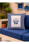 Navy Blue Striped Seashell Patterned Decorative Throw Pillow Cover Marine 43X43 cm - 4