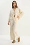 Women's Tie-Dye Detailed Kimono High Waist Loose Trousers Thessaloniki Vanilla Set - 6