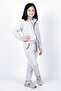 Girl's High Collar Zippered Waist Tie Elastic Leg Sweatpants Set - 3