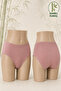 Women's Bamboo Ribbed Bato Panties 3 Pieces High Waist Soft Flexible Comfortable-2409 - 3