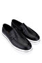 Men's Genuine Leather Black Loafer Shoes - 2