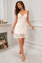 Ecru Lace Detailed Satin Women's Nightgown with Rope Straps - 2