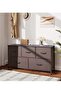 TV Table TV Cabinet Dressing Table with 5 Drawers Large Capacity Storage Cabinet Clothes Cabinet Bedroom Storage Cabinet (Brown) - 2