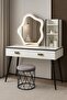 Harmony Homes Vanity Desk with LED Lighted Mirror – Makeup Table with Touch Sensor & Multiple Light Modes – 2 Drawers & 3 Storage Cabinets - 5