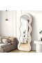 Wavy Shaped Full Length Dressing Mirror 70X170 CM Off White - 2