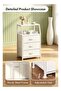 Deal Forthcan White Nightstand with 4 Fabric Drawers & 2-Tier Shelf, Small Bedside Table Storage Organizer with Steel Frame & Wood Top, End Table for Bedroom, Nursery, Closet & Hallway - 7