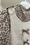 Girl's Leopard Patterned Shirt and Gilet Dress Set Beige - 2
