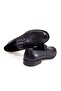Black Color Laceless Genuine Leather Men's Shoes - 2