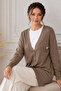 Collar Detailed Mercerized Cardigan N3362 Mink - 2
