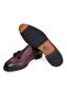 Burgundy Color Laceless Genuine Leather Men's Shoes - 3