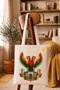 Amed Surları and Double Headed Eagle Design Fan Sports Raw Colored 320 Gr Canvas Tote Bag with Inner Pocket |   100% Cotton - 2