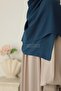 Elif Large Size Scarf 120X120 Petrol Blue - 4