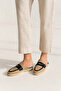 Livena Women's Daily Linen Loafer Slippers with Genuine Leather Inner Surface and Leather Detailing, Rubber Sole - 4