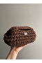 Mysey Handmade Knitted Brown Women's Clutch Handbag